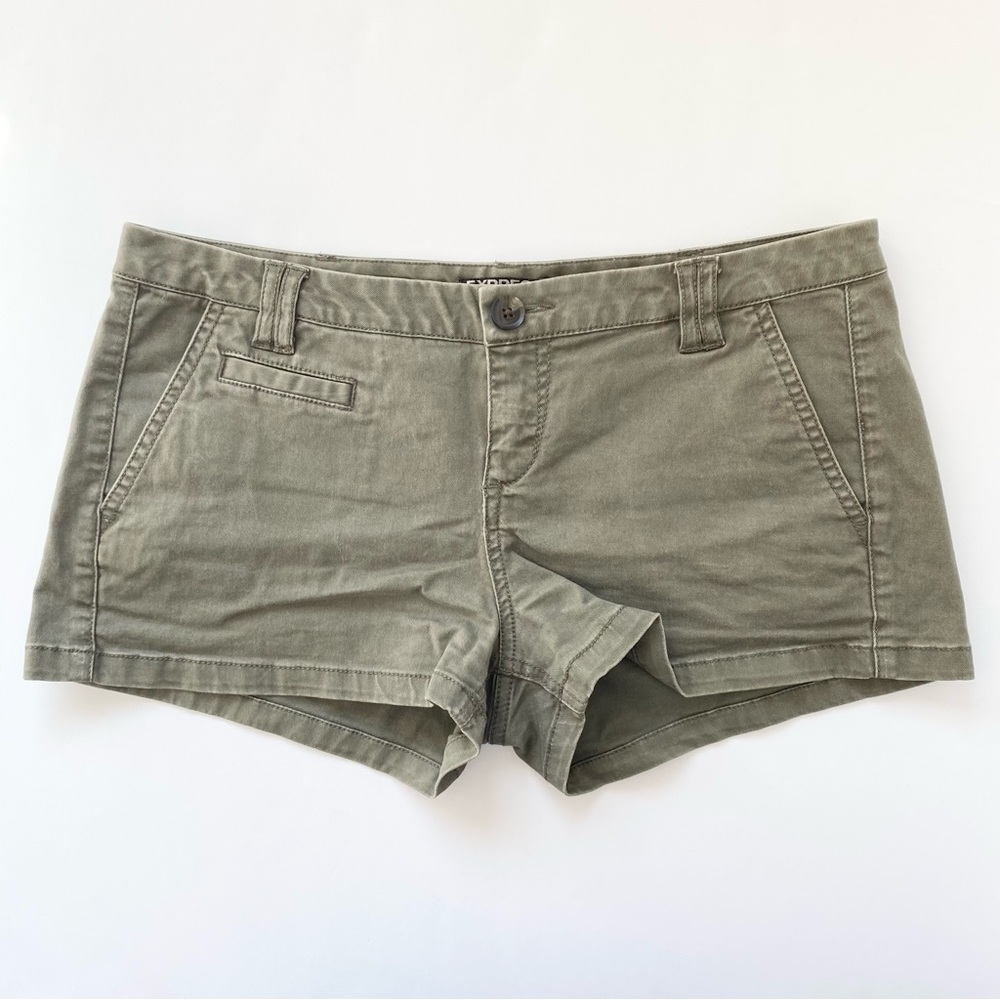 Express Low Rise Olive Green Shorts